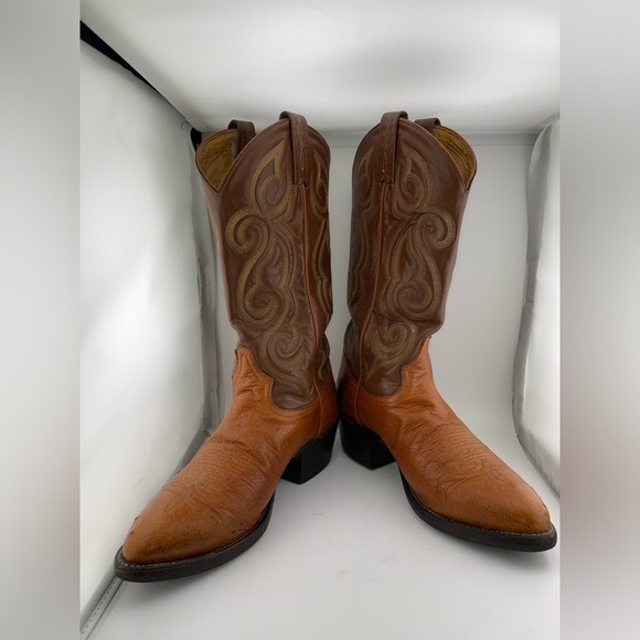 Tony Lama Other - Vintage Tony Lama Exotic Ostrich Quill Western Cowboy Boots 8 D Made in USA